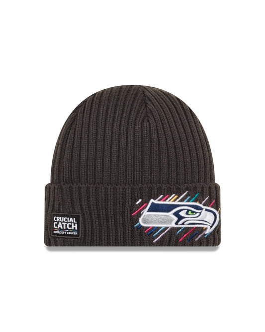 Seattle Seahawks New Era Crucial Catch Cuffed Knit Hat - Gray