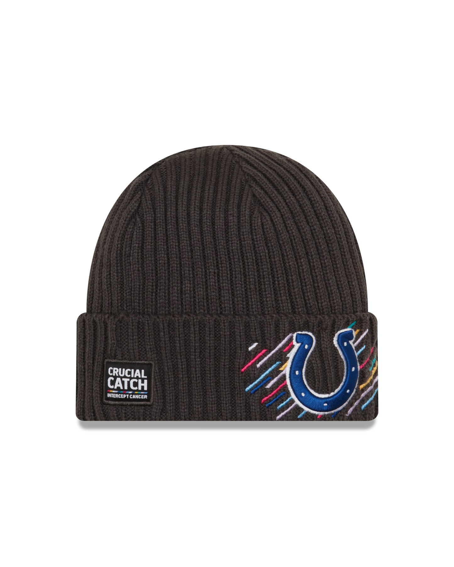 Indianapolis Colts New Era Crucial Catch Cuffed Knit Hat - Gray