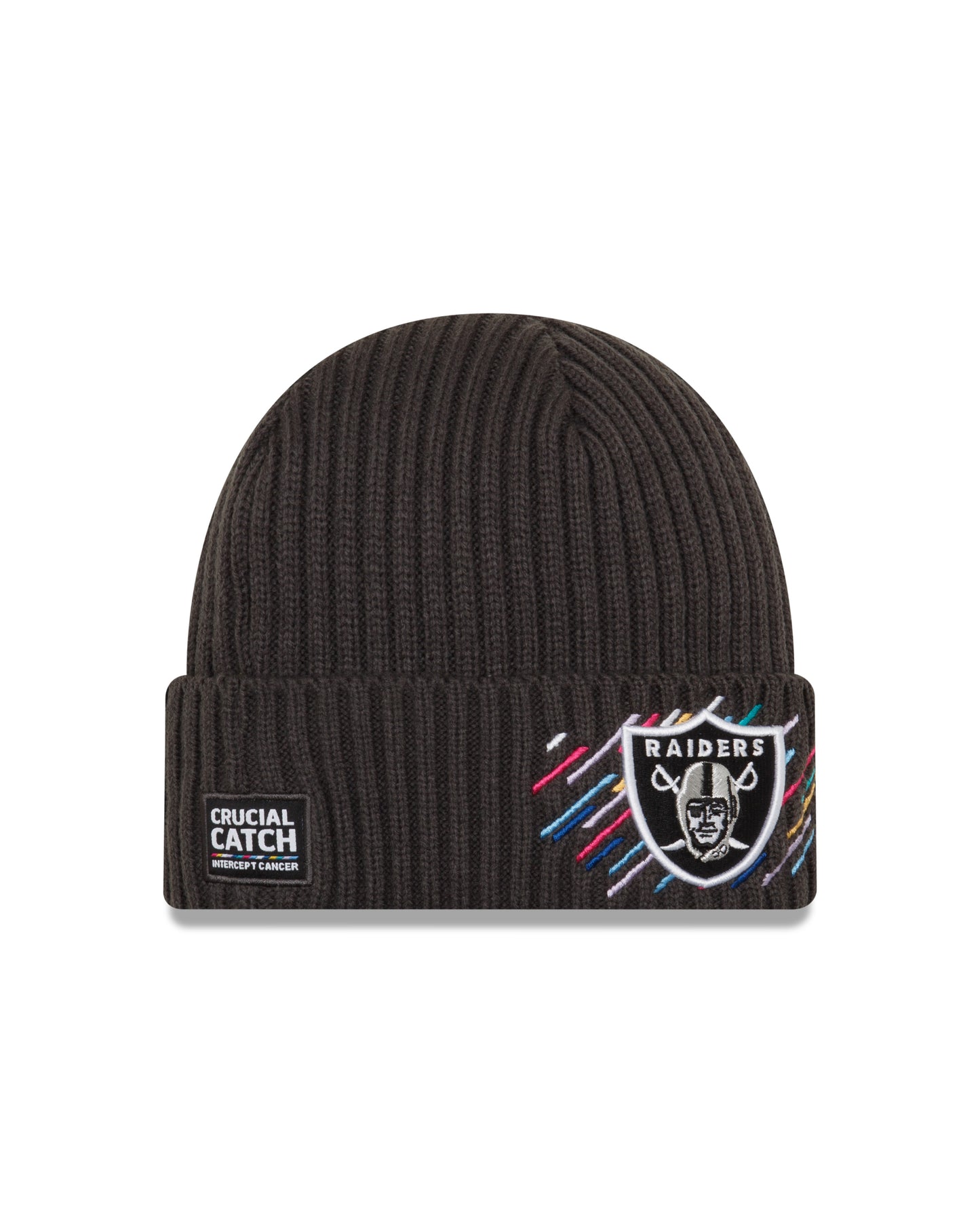 Las Vegas Raiders New Era Crucial Catch Cuffed Knit Hat - Gray