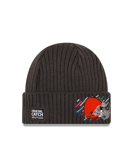 Cleveland Browns New Era Crucial Catch Cuffed Knit Hat - Gray