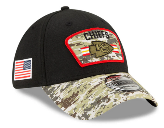Kansas City Chiefs New Era Salute to Service 39THIRTY Hat - Black/Camo