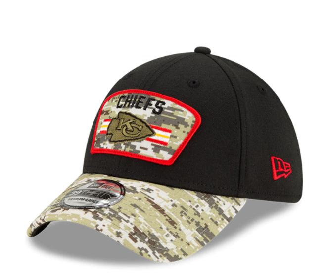 Kansas City Chiefs New Era Salute to Service 39THIRTY Hat - Black/Camo