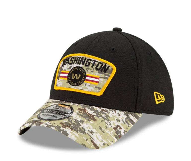 Washington Football New Era Salute to Service Sideline 39THIRTY Flex Hat - Black