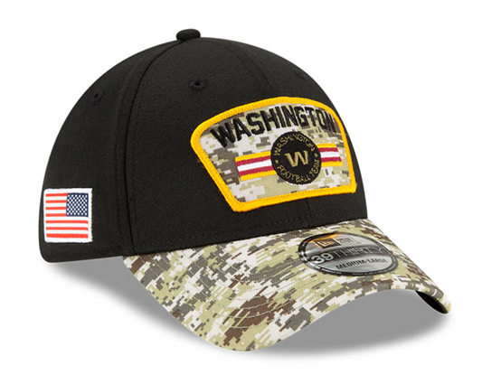 Washington Football New Era Salute to Service Sideline 39THIRTY Flex Hat - Black
