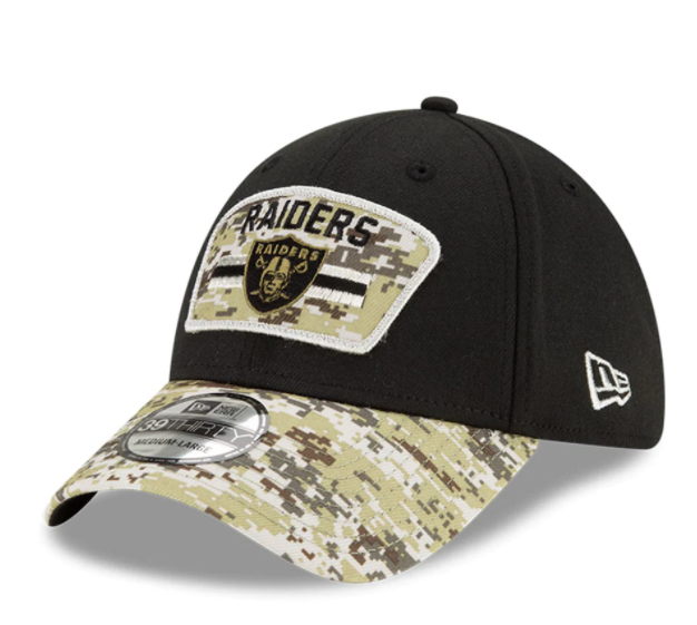 Las Vegas Raiders New Era Salute to Service Sideline 39THIRTY Hat - Black/Camo