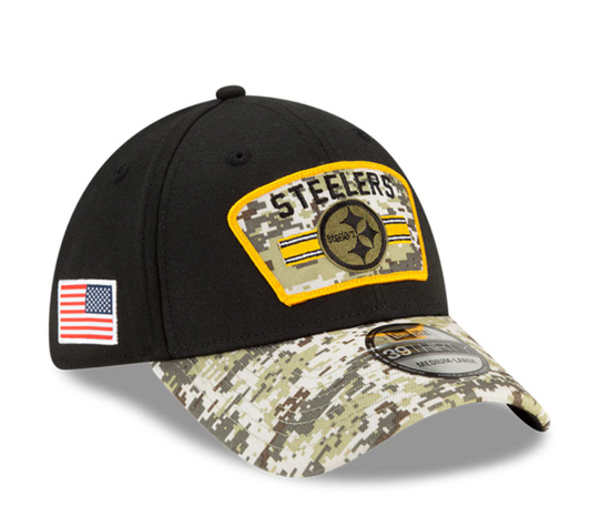 Pittsburgh Steelers Salute to Service 39THIRTY Flex Hat - Black