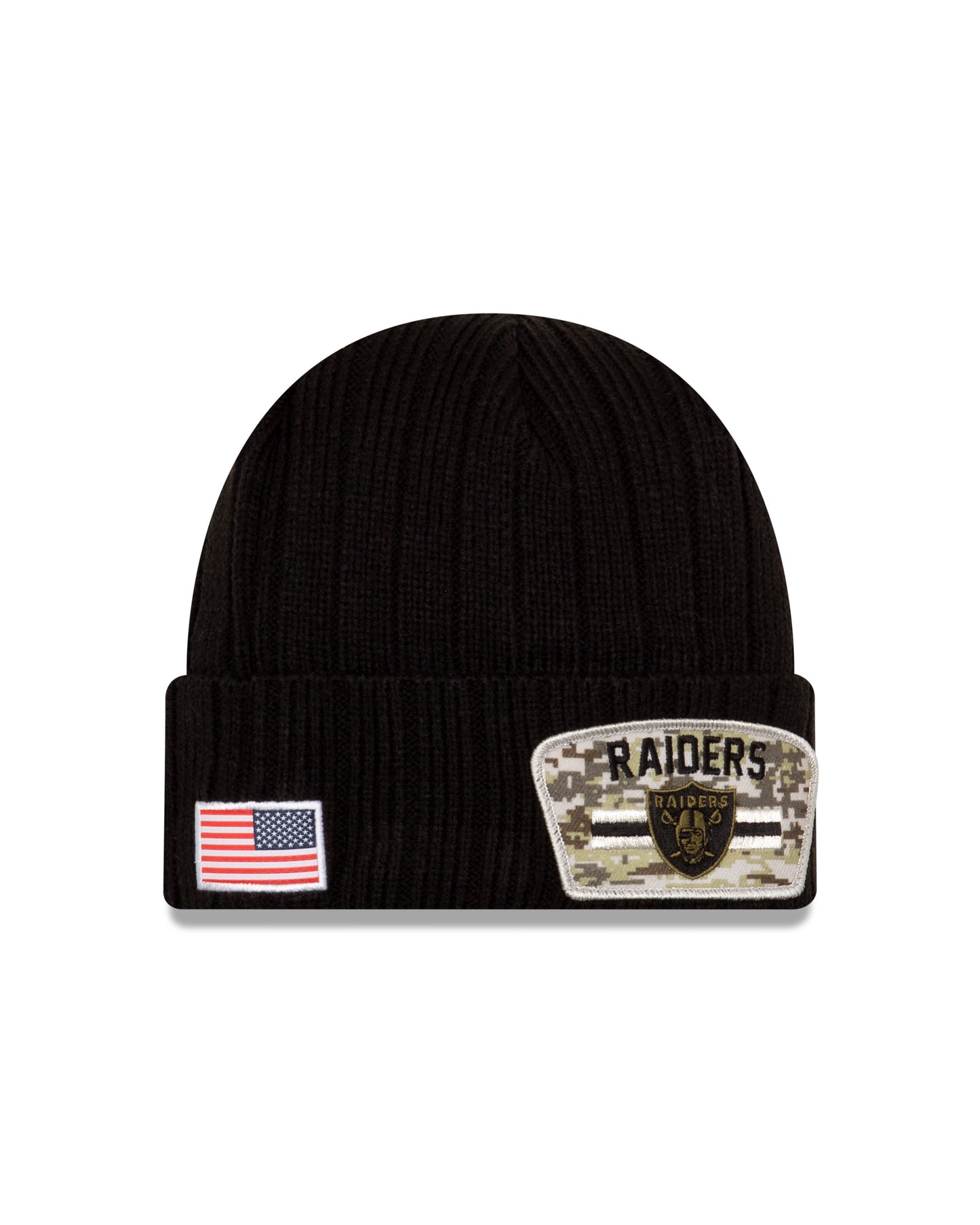 Las Vegas Raiders New Era Salute to Service Sideline Knit Hat- Black