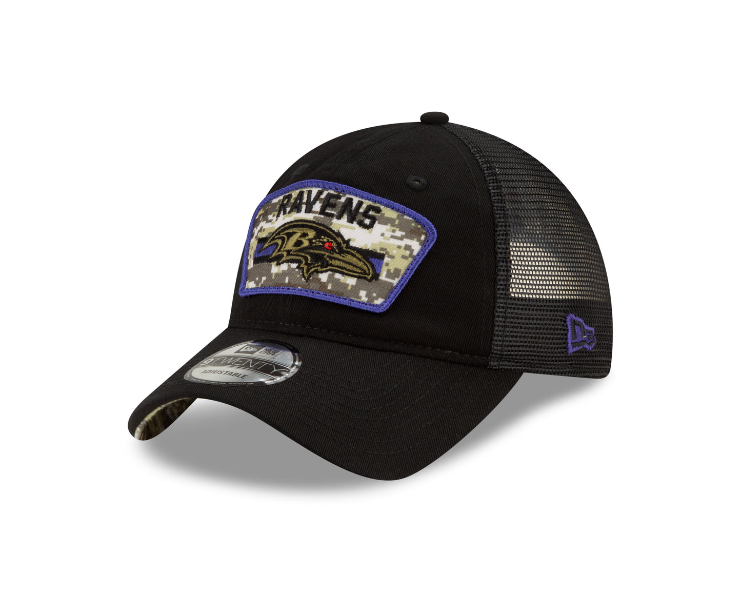 Baltimore Ravens New Era Salute to Service 9Twenty Adjustable Hat - Black