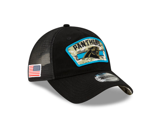 Carolina Panthers New Era Salute to Service 9TWENTY Adjustable Hat - Black