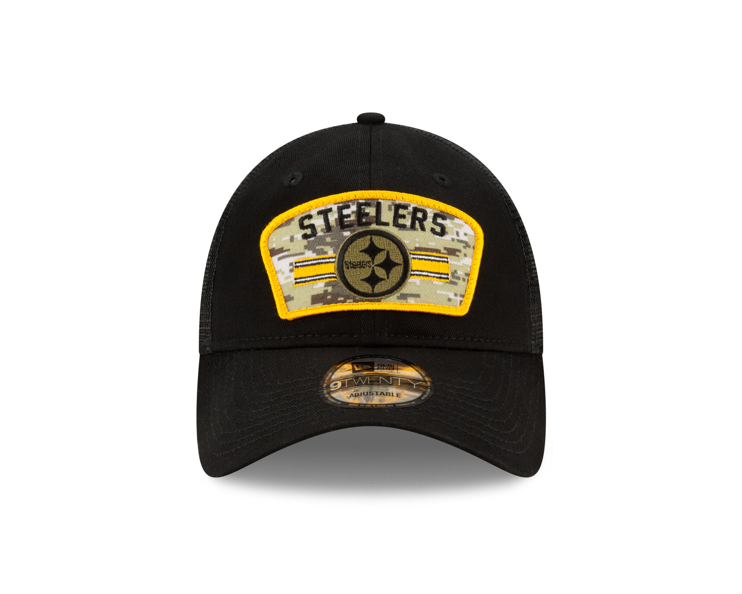 Pittsburgh Steelers New Era Salute to Service 9TWENTY Adjustable Hat - Black