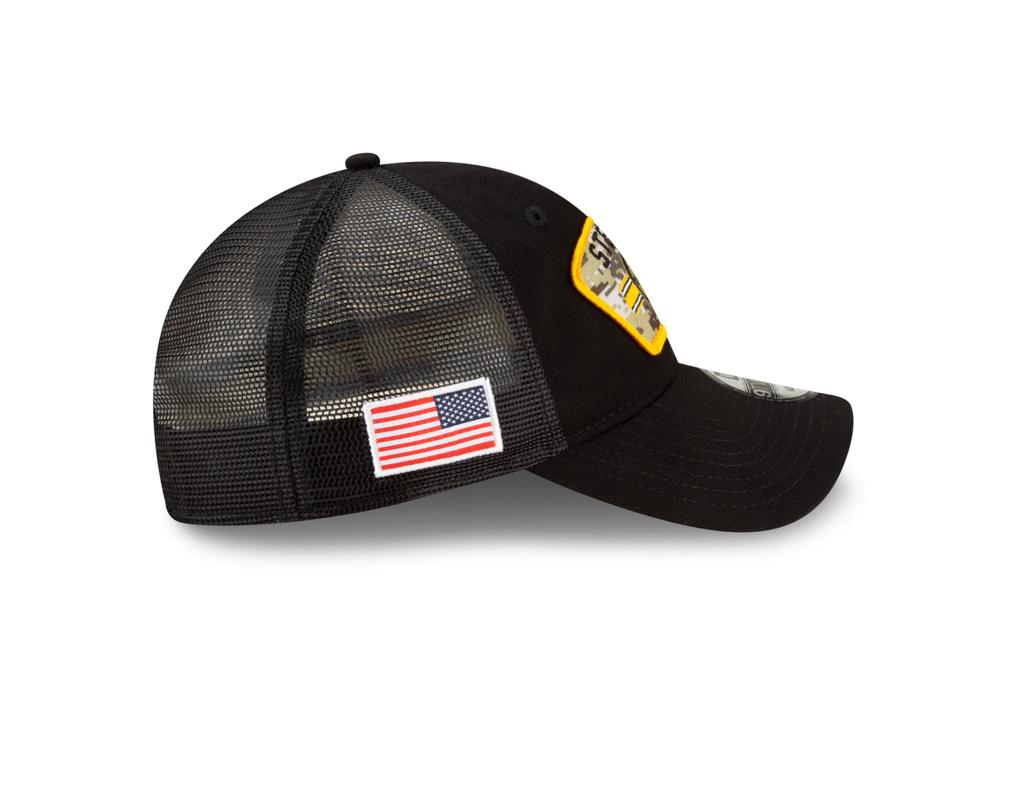 Pittsburgh Steelers New Era Salute to Service 9TWENTY Adjustable Hat - Black