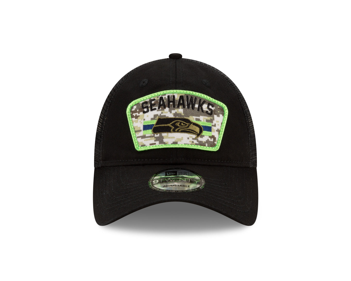 Seattle Seahawks New Era Salute to Service 9TWENTY Adjustable Hat - Black