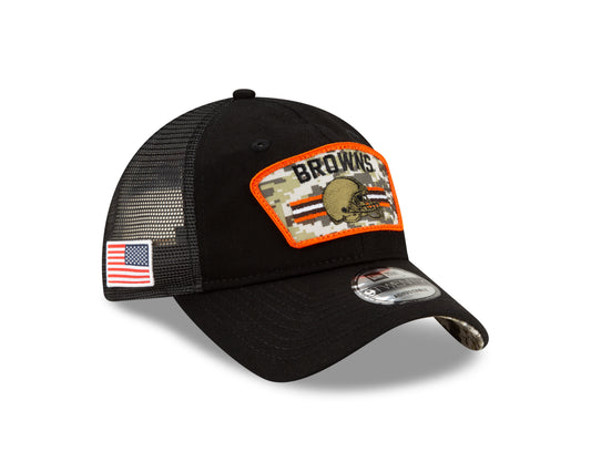 Cleveland Browns New Era Salute to Service 9TWENTY Adjustable Hat - Black