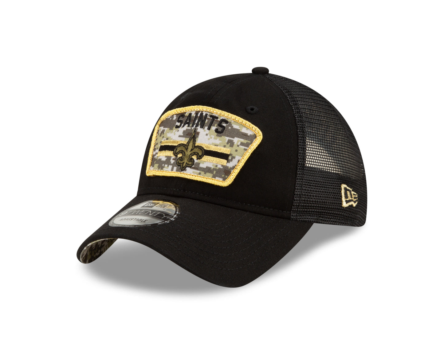 New Orleans Saints New Era Salute to Service 9TWENTY Adjustable Hat - Black