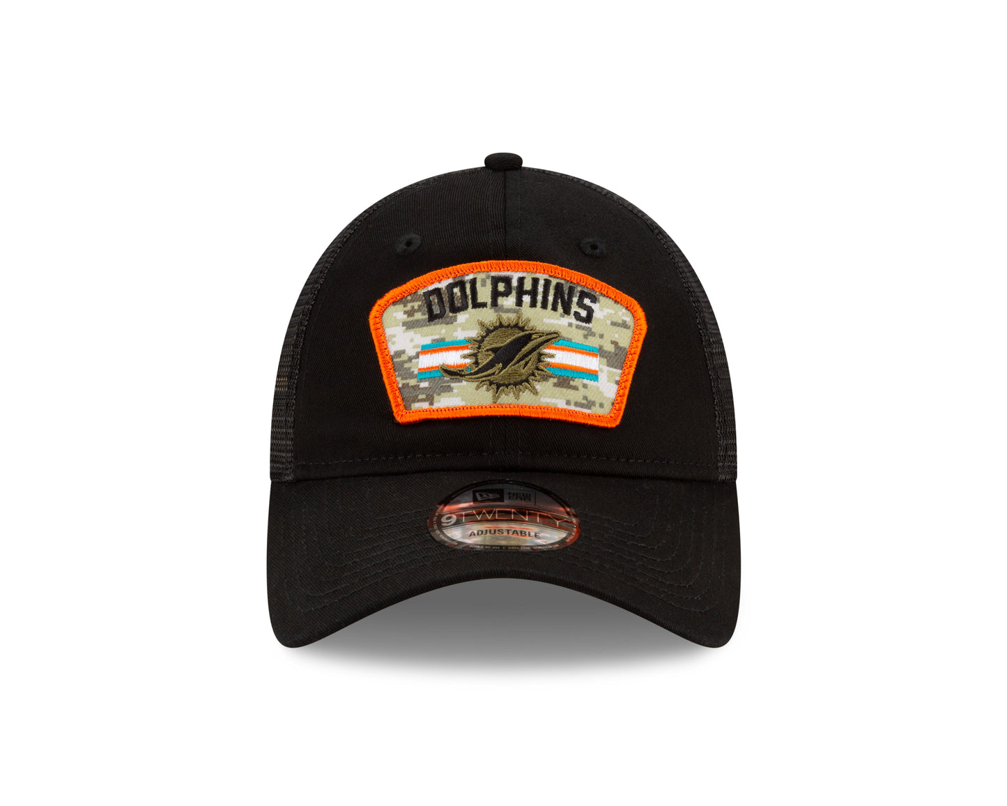Miami Dolphins New Era Salute to Service 9TWENTY Adjustable Hat - Black