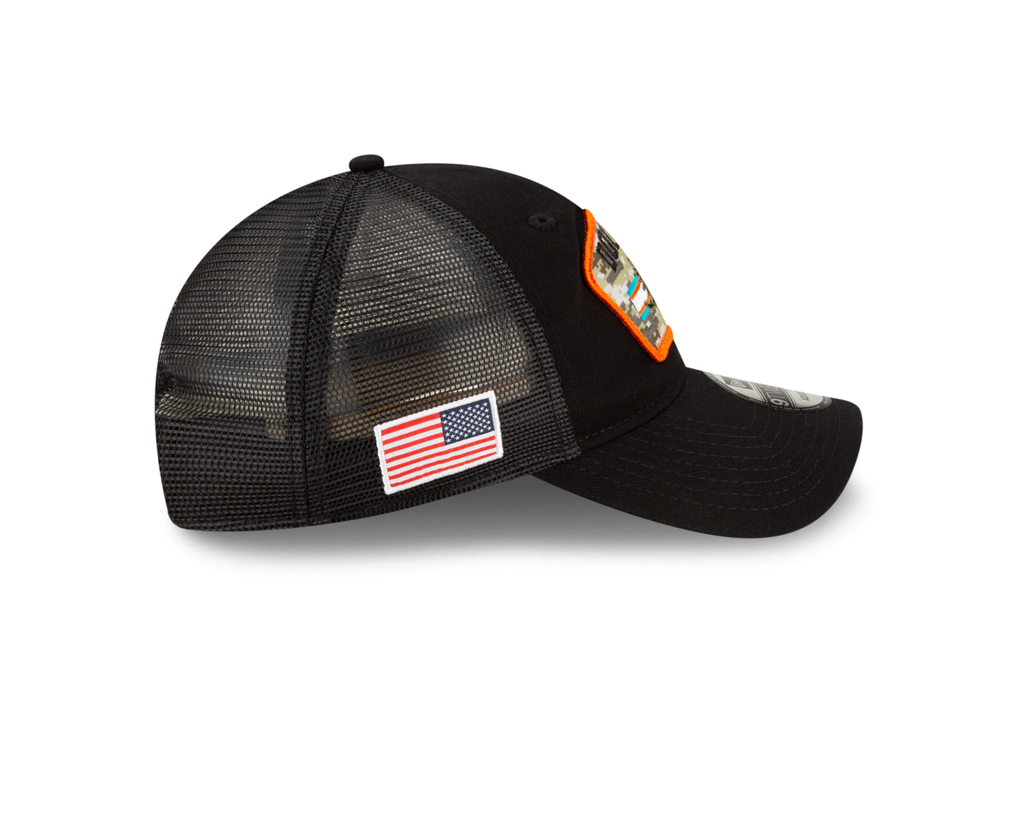 Miami Dolphins New Era Salute to Service 9TWENTY Adjustable Hat - Black