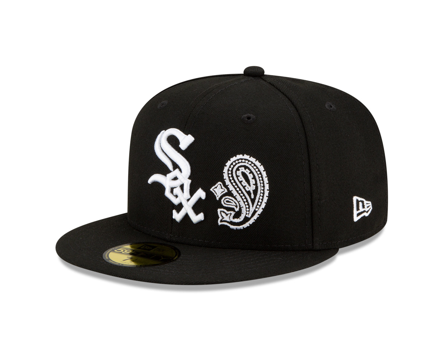 Chicago White Sox New Era Paisley Patchwork Undervisor 59FIFTY Fitted Hat - Black