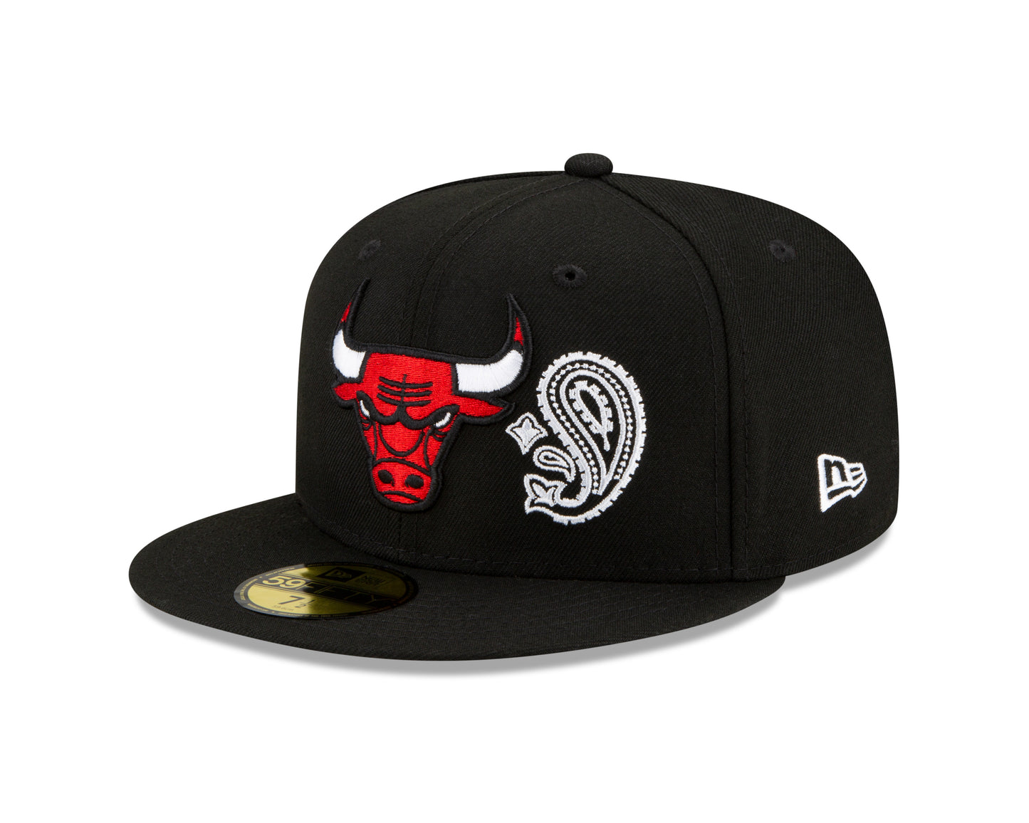 Chicago Bulls New Era Paisley Patchwork Undervisor 59FIFTY Fitted Hat - Black