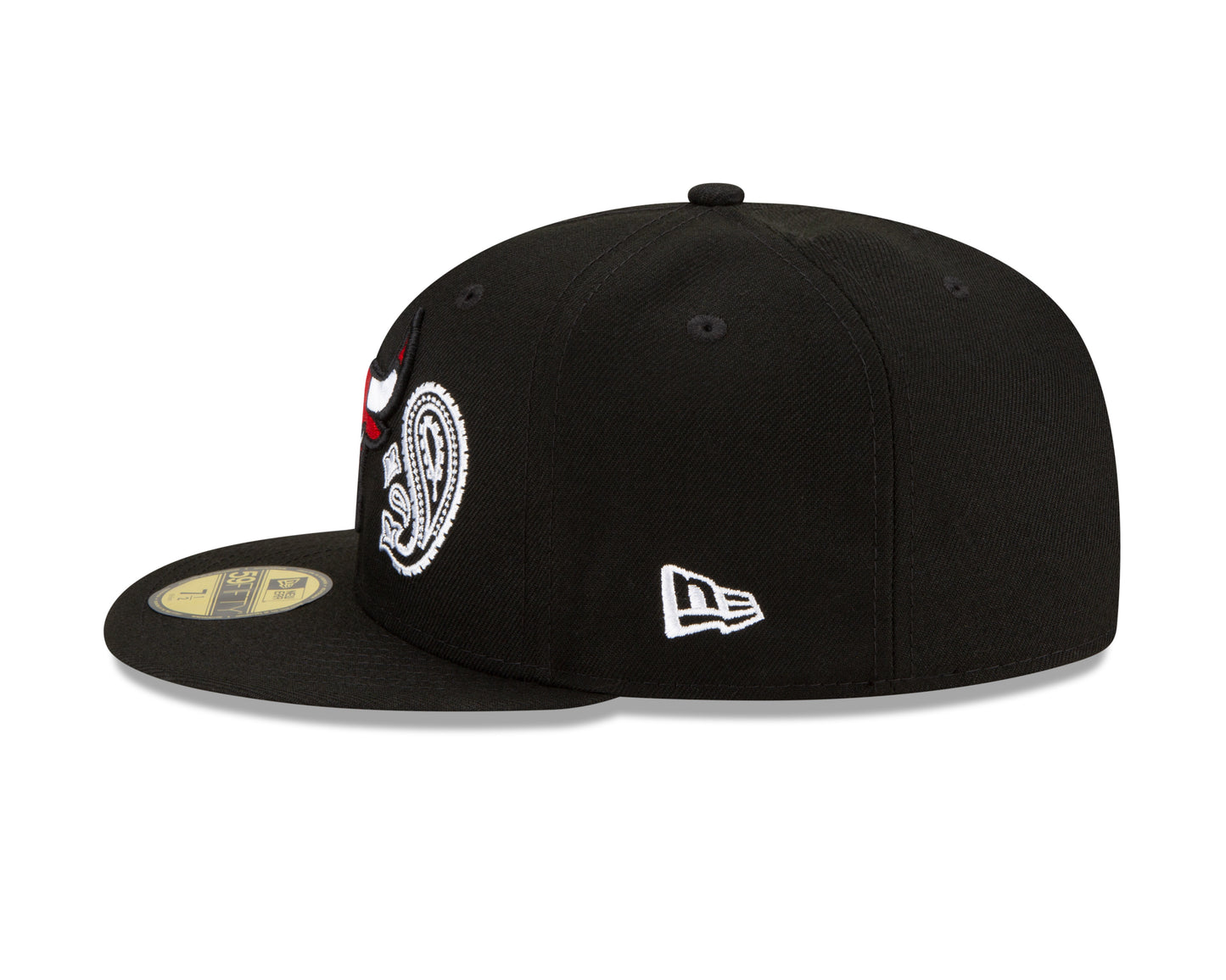 Chicago Bulls New Era Paisley Patchwork Undervisor 59FIFTY Fitted Hat - Black