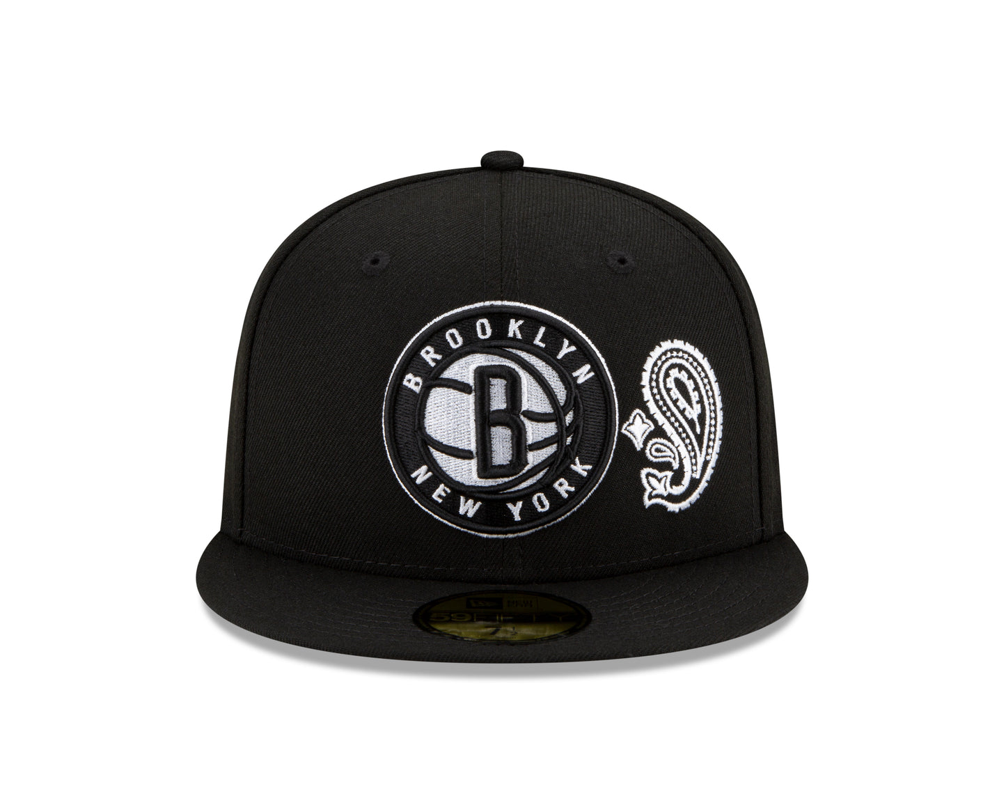 Brooklyn Nets New Era Paisley Patchwork Undervisor 59FIFTY Fitted Hat - Black