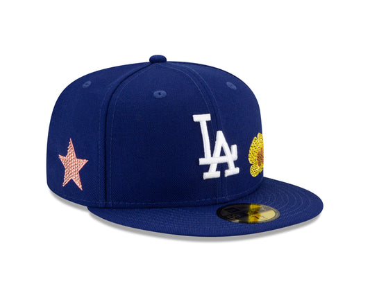 Los Angeles Dodgers New Era Crystal Icons Rhinestone 59FIFTY Fitted Hat - Bue