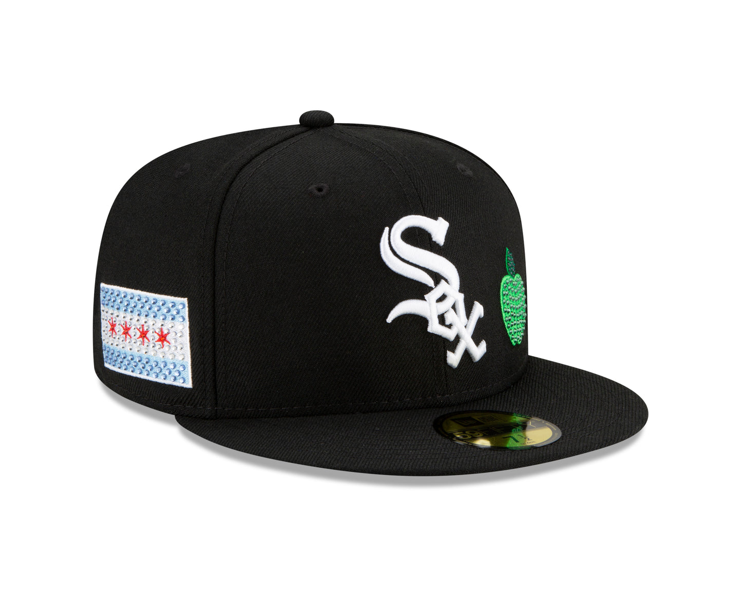 Chicago White Sox New Era Crystal Icons Rhinestone 59FIFTY Fitted Hat - Black