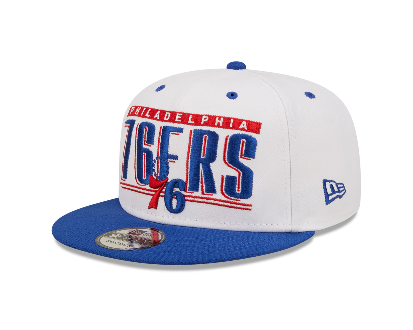 Philadelphia 76ers New Era Retro Title White / Royal 9FIFTY Snap Back Hat