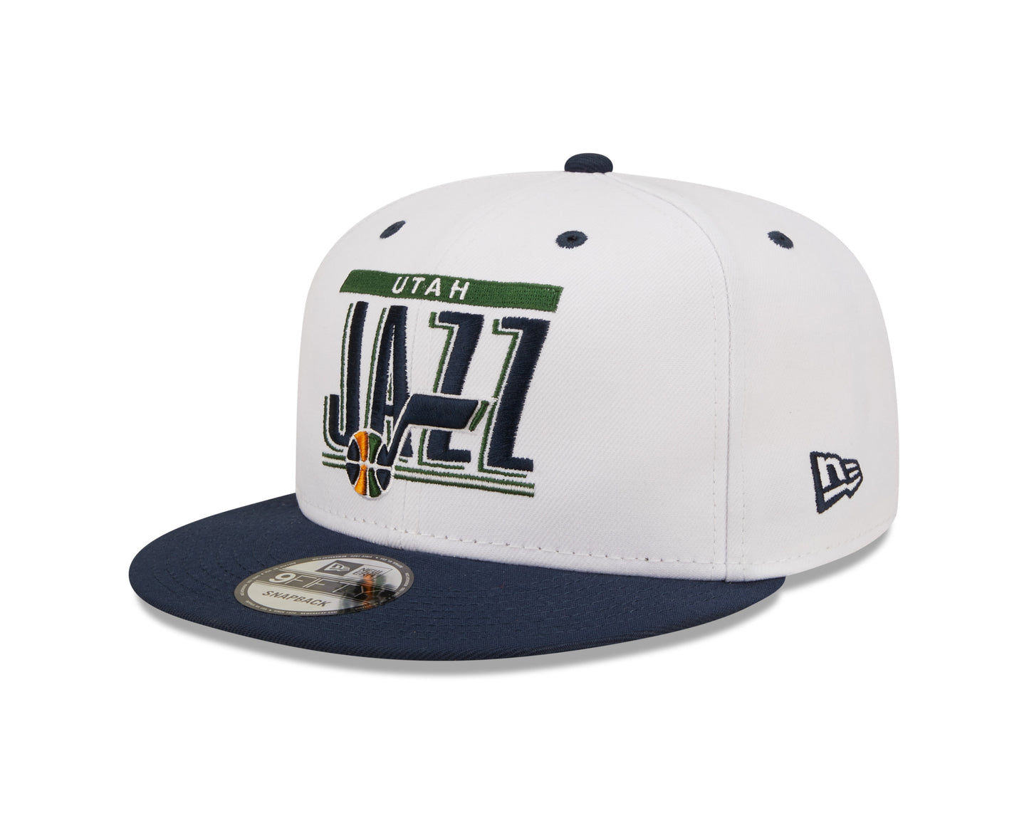 Utah Jazz New Era Retro Title White / Navy 9FIFTY Snap Back Hat
