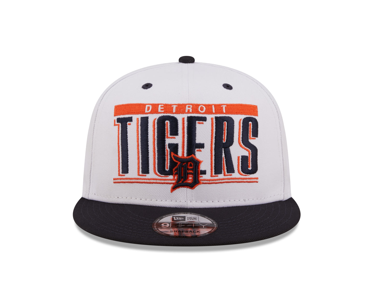 Detroit Tigers New Era Retro Title 9FIFTY Snapback Hat - White/Navy