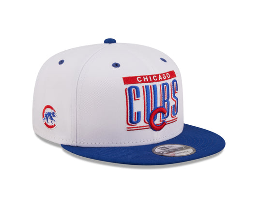 Chicago Cubs New Era Retro Title 9FIFTY Snapback Hat - White/Blue