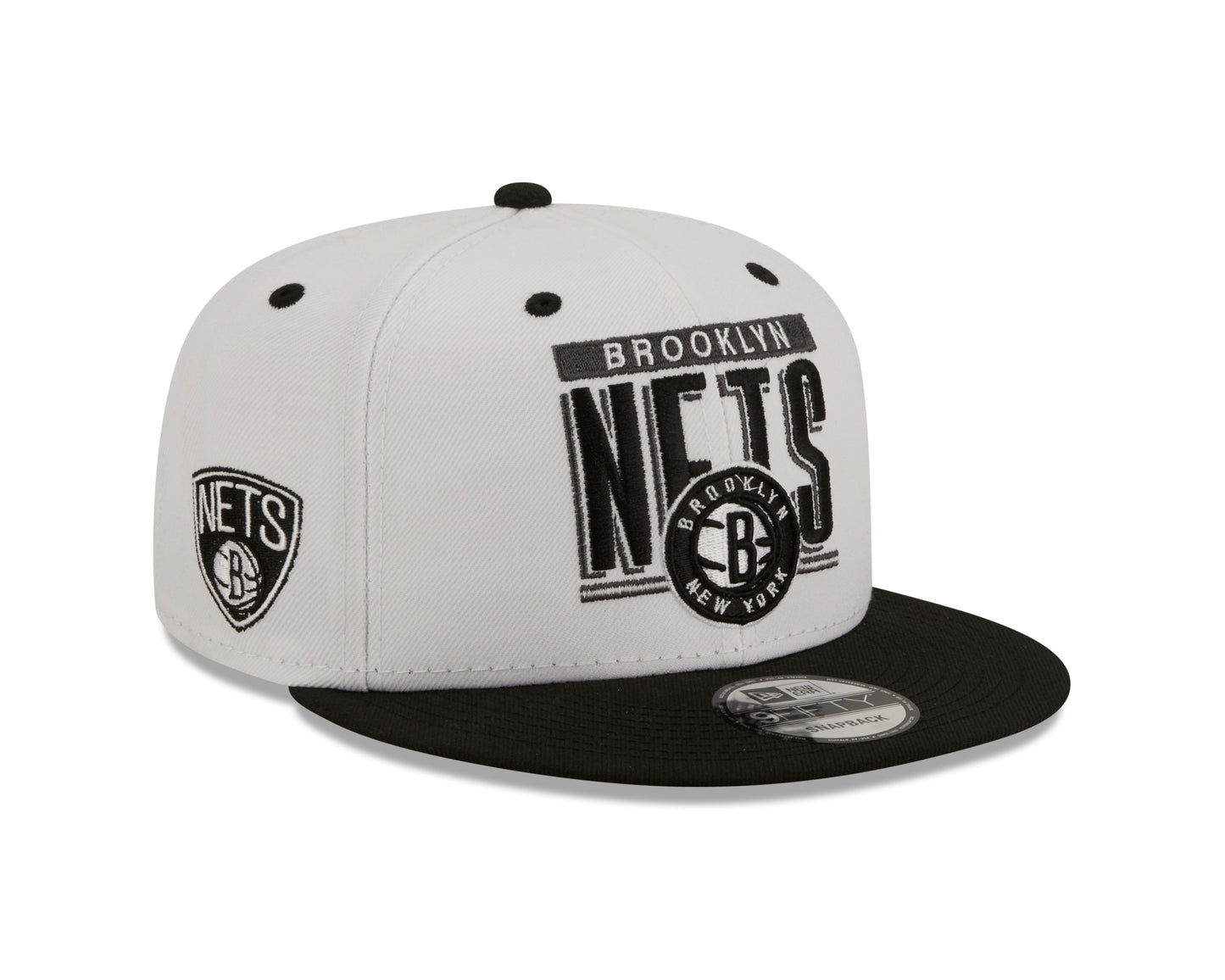 Brooklyn Nets New Era Retro Title White / Black 9FIFTY Snap Back Hat