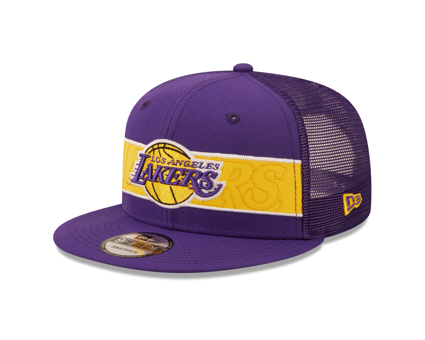Los Angeles Lakers New Era Purple Tonal Band Trucker Mesh 9FIFTY Snapback Hat
