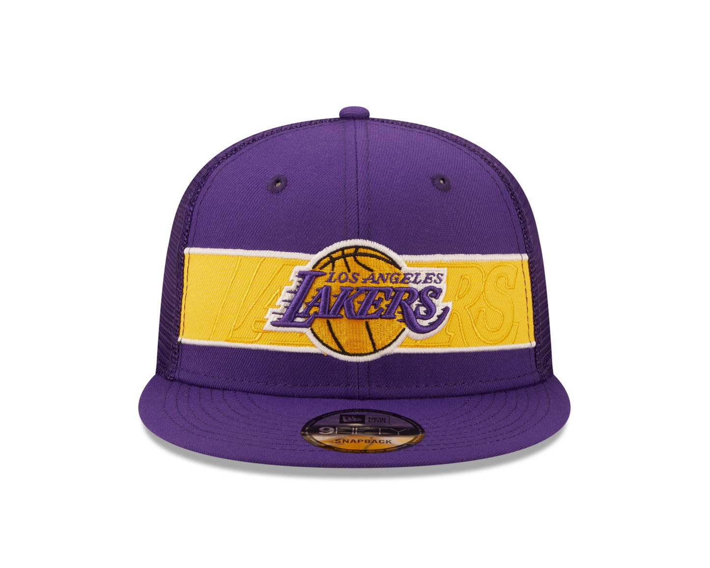 Los Angeles Lakers New Era Purple Tonal Band Trucker Mesh 9FIFTY Snapback Hat