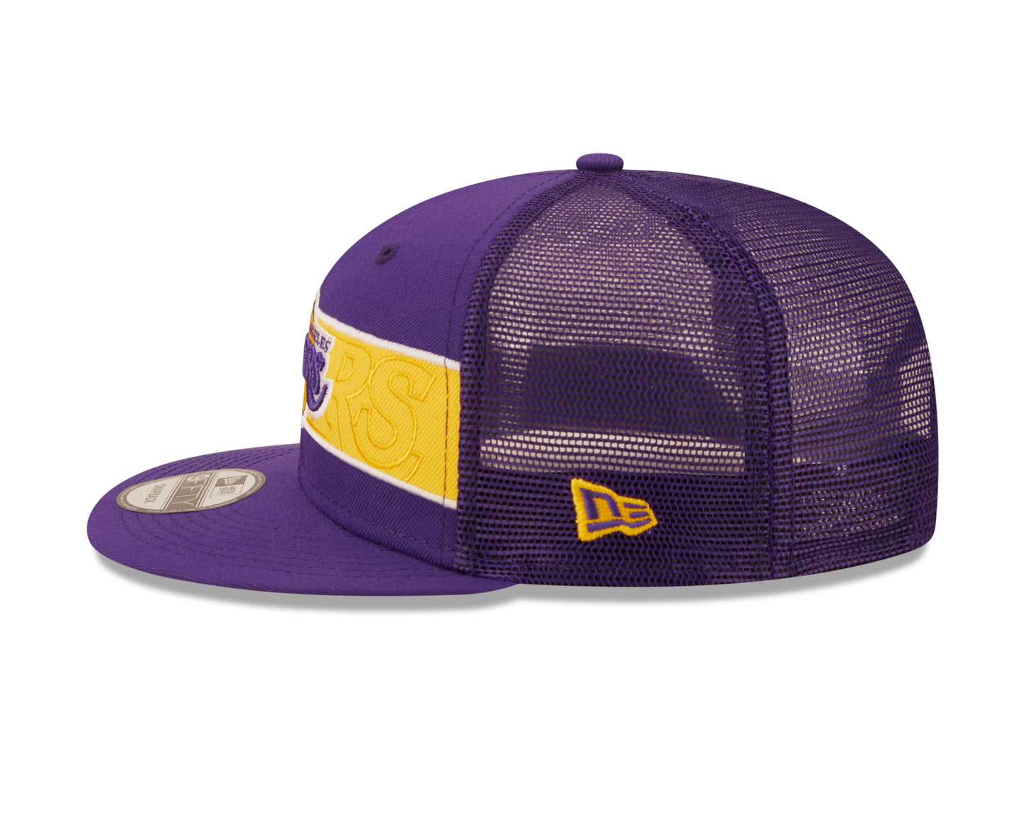 Los Angeles Lakers New Era Purple Tonal Band Trucker Mesh 9FIFTY Snapback Hat