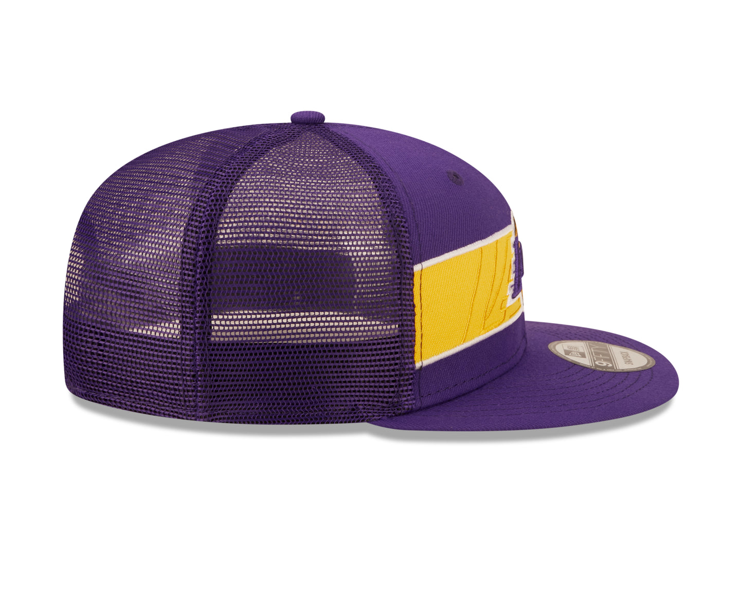 Los Angeles Lakers New Era Purple Tonal Band Trucker Mesh 9FIFTY Snapback Hat