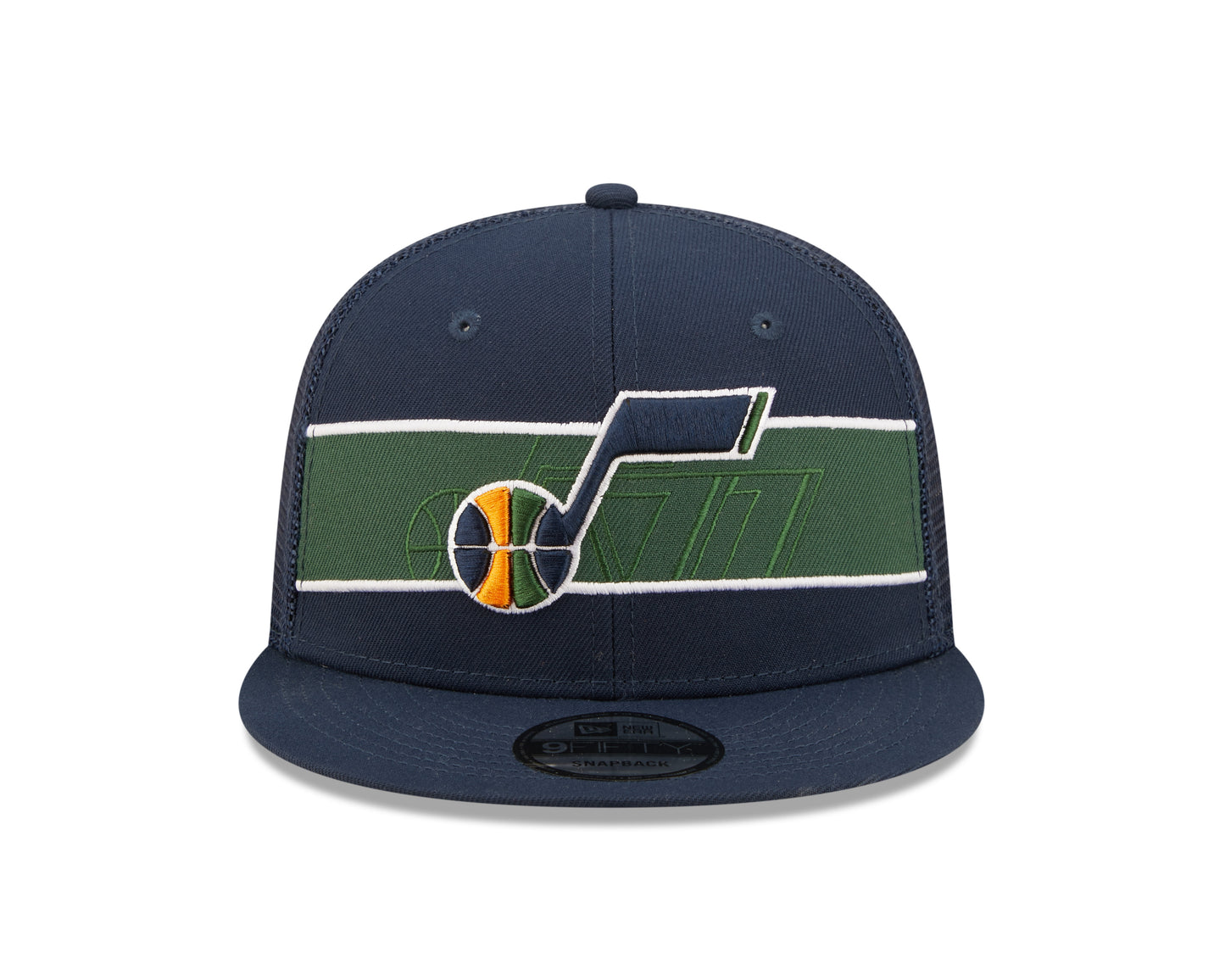 Utah Jazz New Era Blue Tonal Band Trucker Mesh 9FIFTY Snapback Hat
