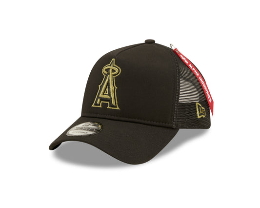 Los Angeles Angels New Era x Alpha Industries A-Frame 9FORTY Trucker Snapback