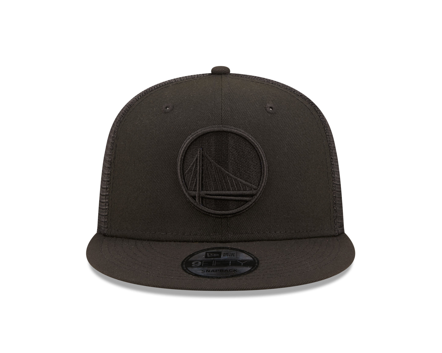 Golden State Warriors New Era Black on Black Classic Trucker Mesh 9Fifty Hat