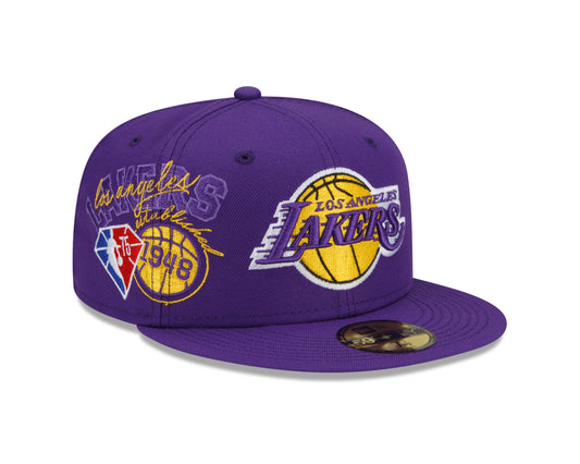 Los Angeles Lakers New Era Team Color Back Half 59fifty Fitted Hat