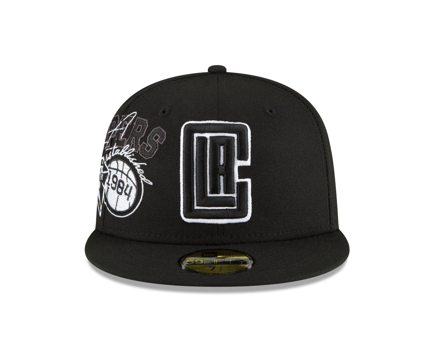 Los Angeles Clippers New Era Black and White Back Half 59fifty Fitted Hat
