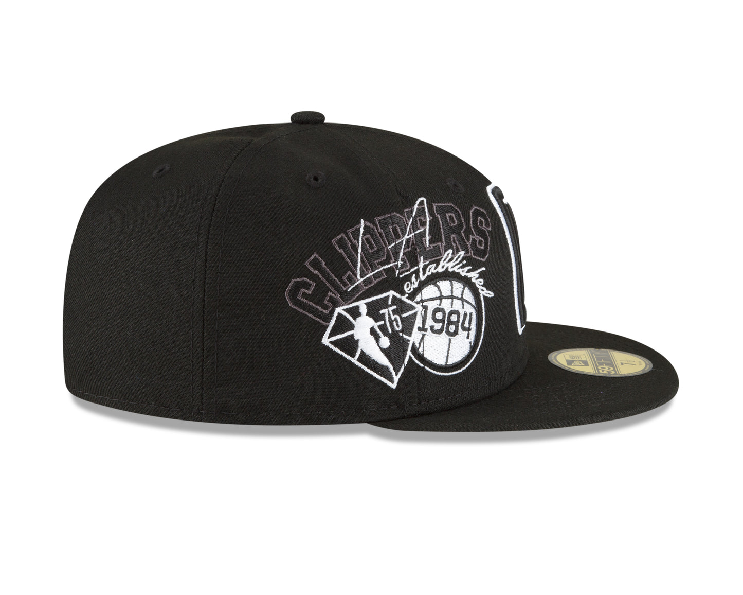 Los Angeles Clippers New Era Black and White Back Half 59fifty Fitted Hat