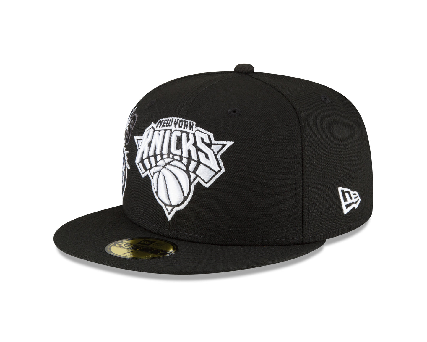 New York Knicks New Era Black and White Back Half 59fifty Fitted Hat