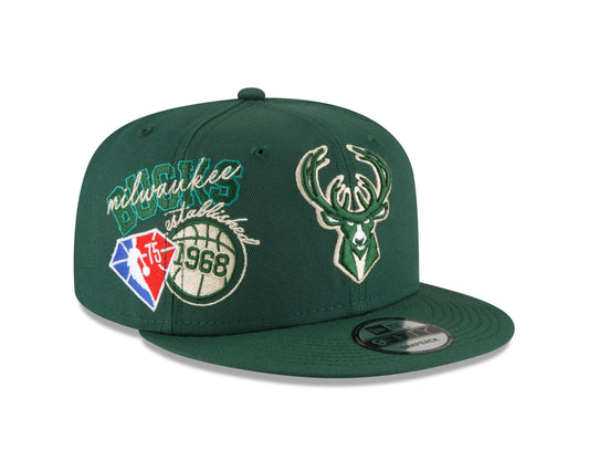 Milwaukee Bucks Authentic Back Half Series 9FIFTY Snap Back Hat - Green