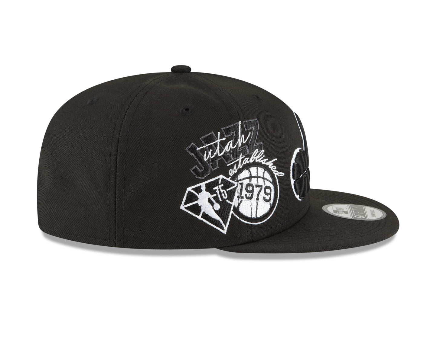 Utah Jazz Black & White Back Half Series 9FIFTY Snap Back Hat