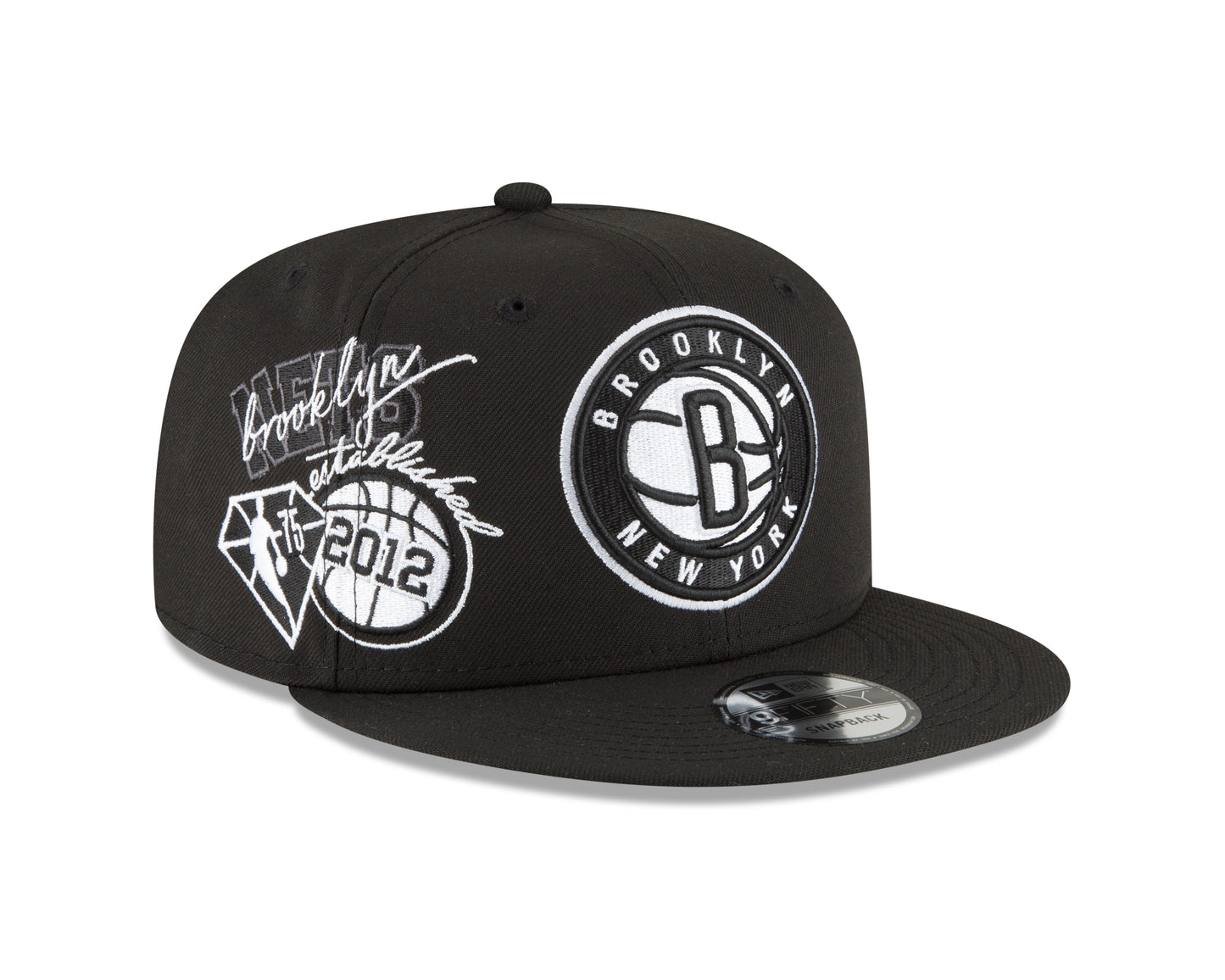 Brooklyn Nets Black & White Back Half Series 9FIFTY Snap Back Hat