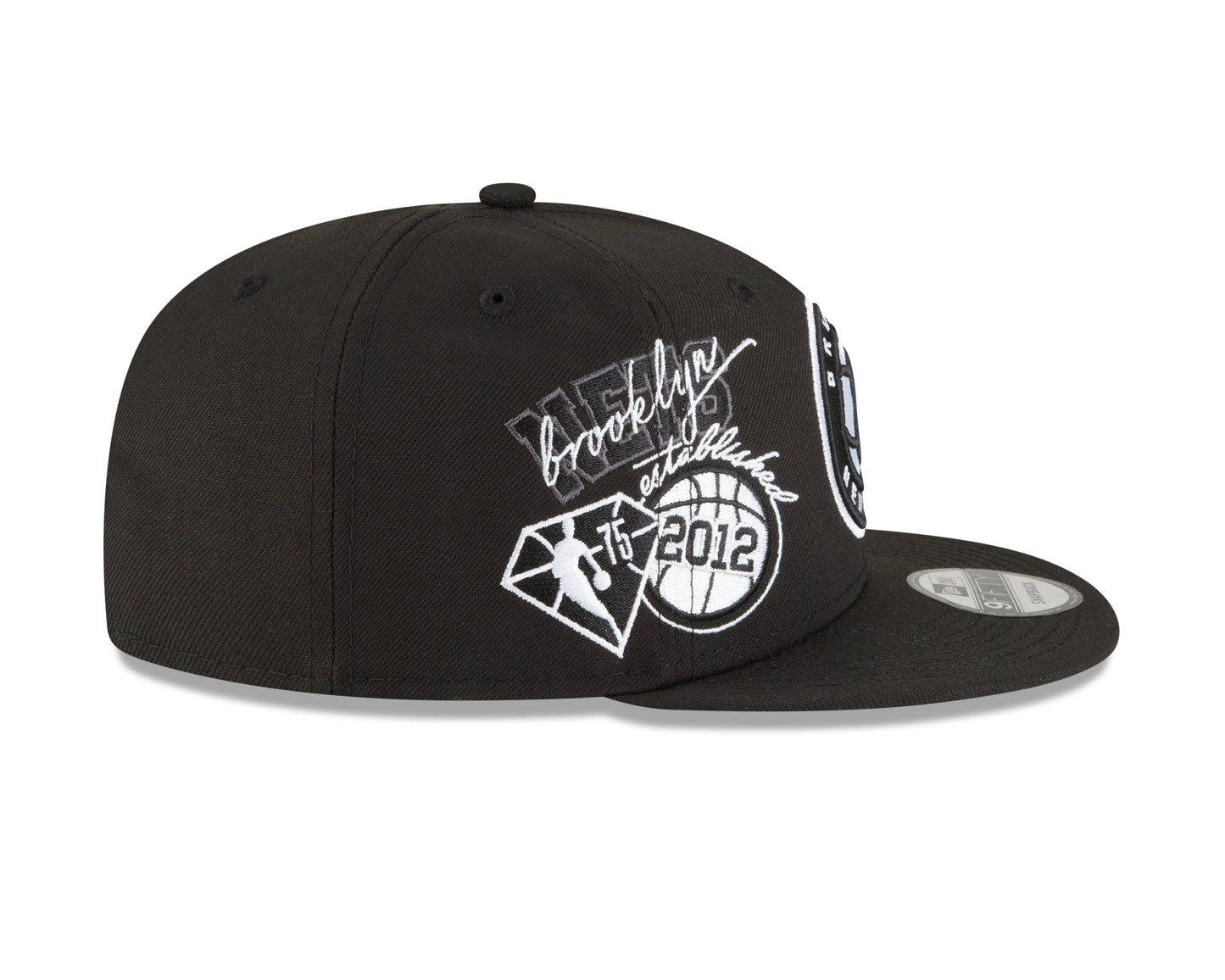 Brooklyn Nets Black & White Back Half Series 9FIFTY Snap Back Hat