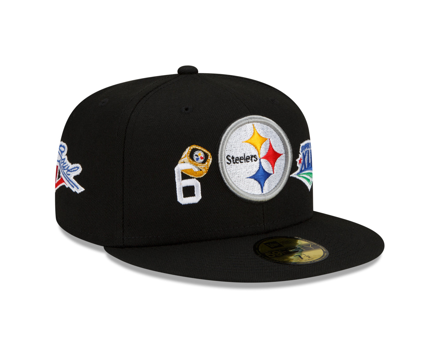 Pittsburgh Steelers New Era 6x Count The Rings Patched 59FIFTY Fitted Hat