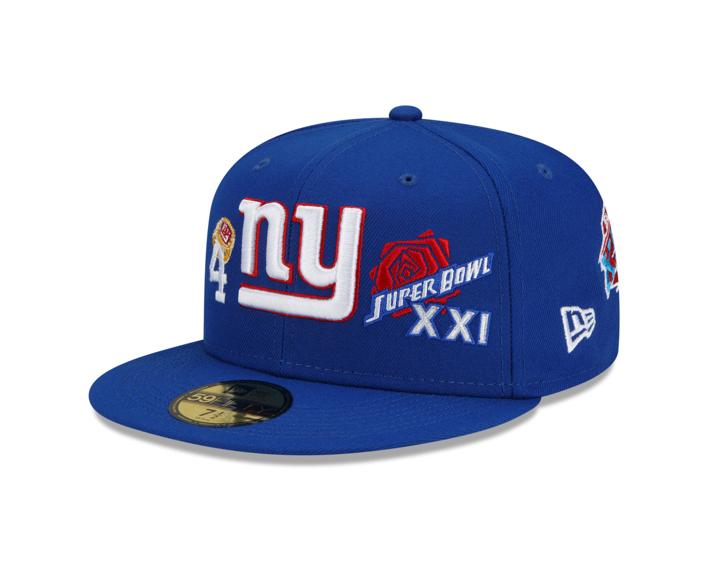 New York Giants New Era Count the Rings Patches 59FIFTY Fitted Hat - Blue