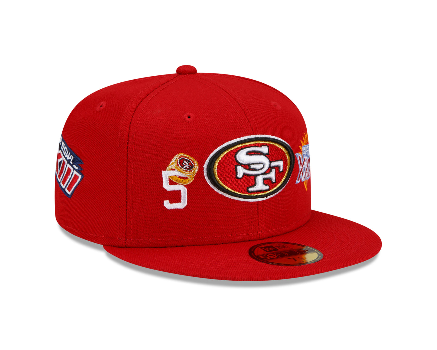 San Francisco 49ers New Era 5x Count The Rings Patched 59FIFTY Fitted Hat