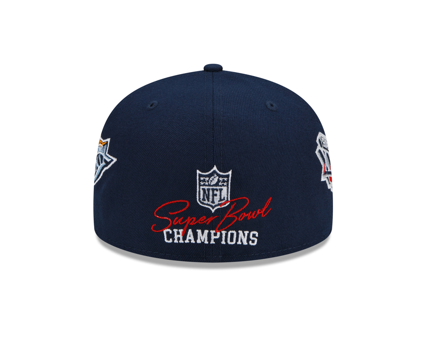 New England Patriots Count the Rings Patches 59FIFTY Fitted Hat - Navy